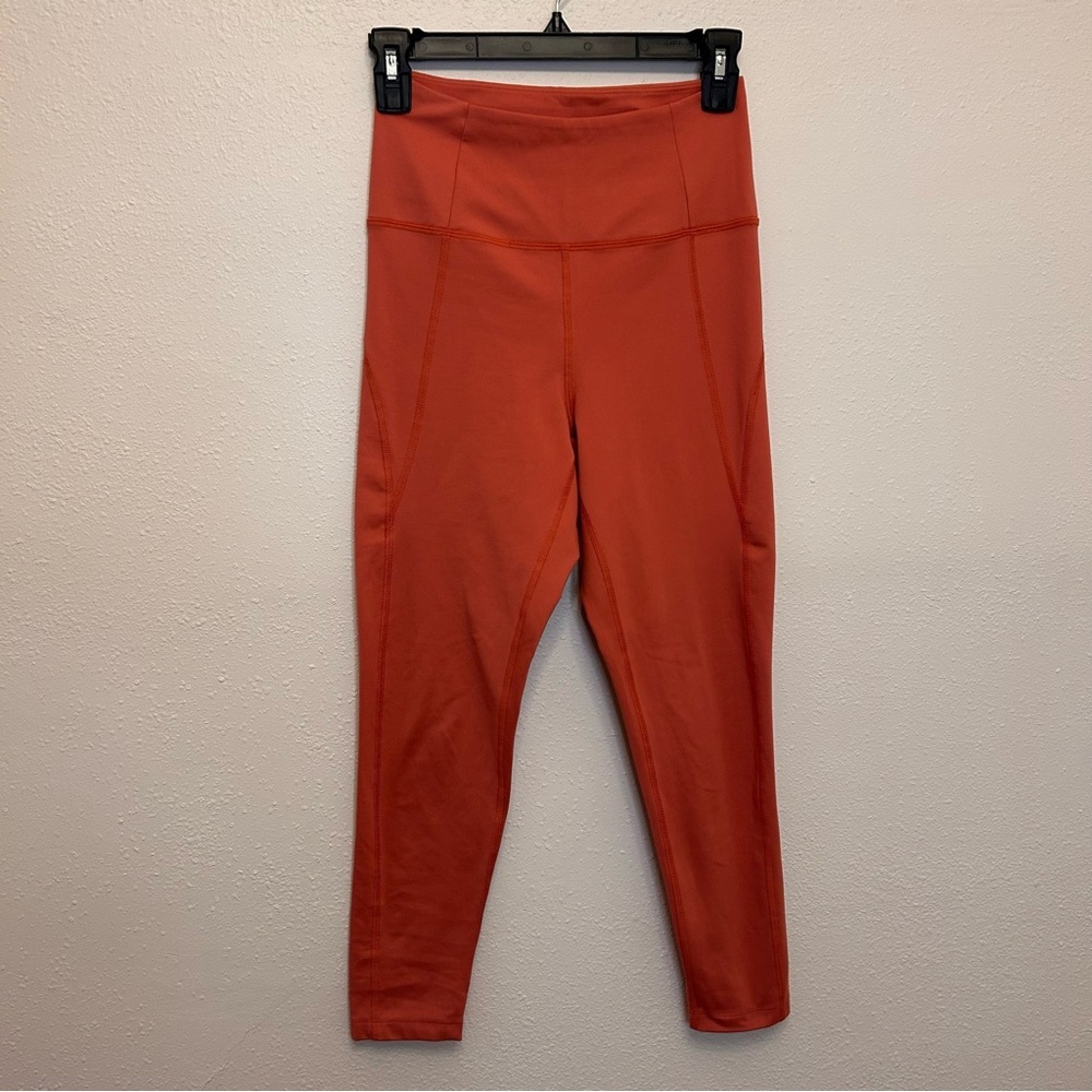 Girlfriend Collective Salmon Pink Coral High Waist Cropped Leggings